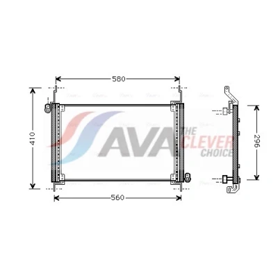 Abbildung von AVA COOLING SYSTEMS FTA5127 Klimakondensator ohne Trockner 15,5mm Aluminium 619mm FIAT: Multipla, Marea Limousine