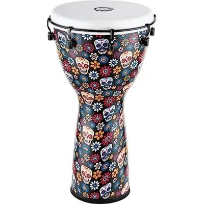 Abbildung von Meinl Percussion Alpine Djembe Instrument Große Handtrommel Mechanisches Stimmsystem Durchmesser 12 Zoll Kunststoff, Mehrfarbig (ADJ12 DA)