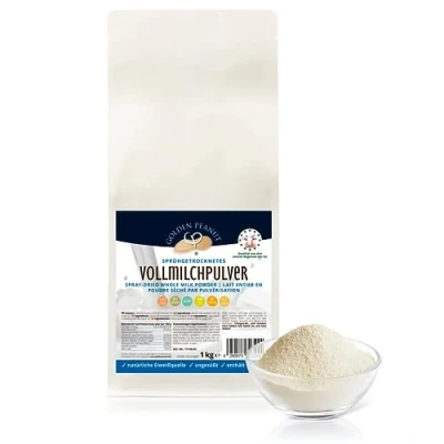 Abbildung von GOLDEN PEANUT Vollmilchpulver sprühgetrocknet 1 kg Trockenmilch Pulver Milch Backen Eiscreme Vorrat
