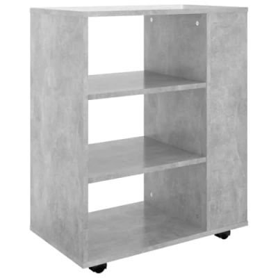 Abbildung von vidaXL Rollschrank mit Fächern Rollcontainer Büroschrank Aktenschrank Bürocontainer Schrank Büro Druckerschrank Betongrau 60x35x75cm Holzwerkstoff
