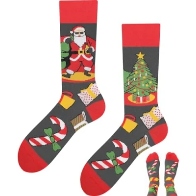 Abbildung von TODO Lustige Weihnachtssocken Herren 47 50, Coole Weihnachten Socken Lustig mit Santa Claus (Happy X mas 50)