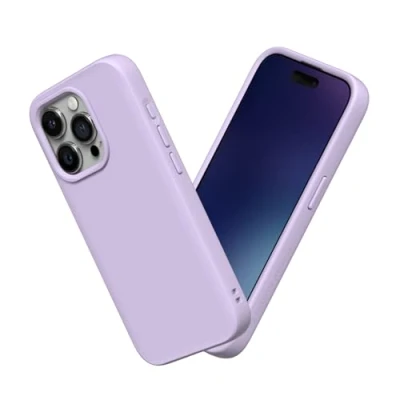 Abbildung von RhinoShield Case kompatibel mit [iPhone 15 Pro Max] SolidSuit Stoßdämpfende &amp; schlanke Schutzhülle Premium Finish 3.5 Meter Fallschutz Violett
