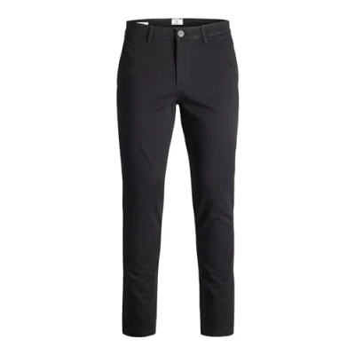 Abbildung von JACK &amp; JONES Male Chino Hose Slim Fit Hose, Farbe:Schwarz, Jeans/Hosen Neu:32W / 34L