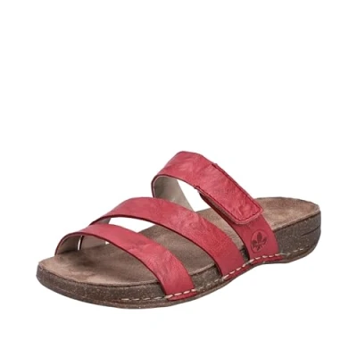 Abbildung von Rieker Pantolette flach, Damen, Größe: 38, Rosso Schuhe