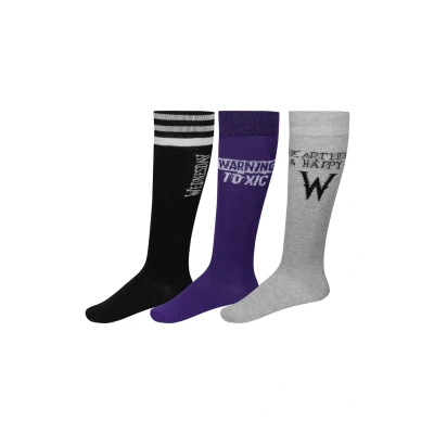 Abbildung von Wednesday Socken Damen 35 38 39 42 Die Addams Family Kuschelsocken Kniestrümpfe Strümpfe (DE/NL/SE/PL, Numerisch, 35, 38, Regular, 3, Kniestrümpfe)