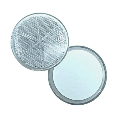 Abbildung von DOJA Barcelona Anhänger Reflektor Rund Selbstklebend Rückstrahler Pack 10 Weiß Beleuchtung, Reflektoren Aufkleber, Auto Reflektoren, Motorrad Reflektorband, Wohnwagen Katzenaugen