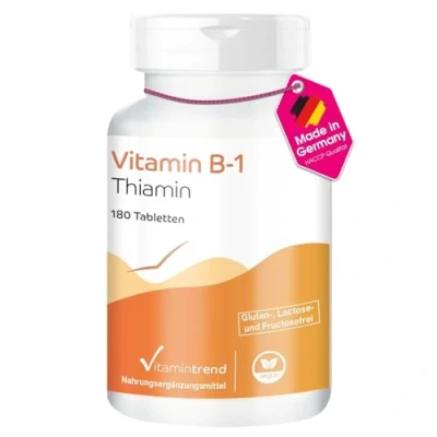 Abbildung von Vitamin B1 (Thiamin) 100mg 180 vegane Tabletten ! 6 MONATS VORRAT Hochdosiert Vitamintrend®