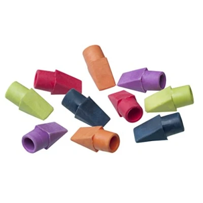 Abbildung von Linex Aufsteck Radiergummi für Standard Bleistifte (2x gelb, orange, grün, pink, blau) 10 Stück
