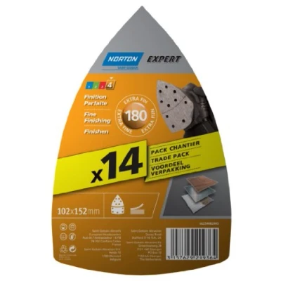 Abbildung von Norton Expert Schleifblätter 102 x 152 mm Korn 180 Set von 14