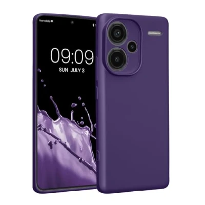 Abbildung von kwmobile Handyhülle kompatibel mit Xiaomi Redmi Note 13 Pro+ 5G / Pro Plus Hülle weiche Silikon Case metallisch schimmernd in Metallic Blauviolett