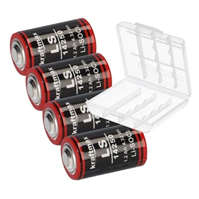 Abbildung von 4X Lithium 3,6V Batterie LS14250 LS 14250 1/2 AA ER14250 Li SOCl2 AKKUman Set