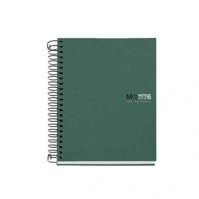 Abbildung von Miquelrius Notizbuch A6 Notebook The Original, 6 farbige Streifen, blickdichter Einband aus Polypropylen, Größe 105 x 148 mm, ohne Bohren, 150 Blatt 70 g/m², kariert, 5 Khaki