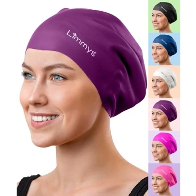Abbildung von Limmys Schwimmkappe für Erwachsene 100% Silikon Kinder Badekappen Männer und Frauen Premium Qualität, Dehnbare Bequeme Schwimmkappen erhältlich in verschiedenen attraktiven Farben
