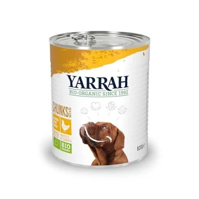 Abbildung von YARRAH Bio Hundefutter Bröckchen Huhn, Brennessel, Tomate 820 g, 6er Pack (6 x g)