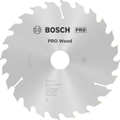 Abbildung von Bosch 1x PRO Wood Kreissägeblatt für Akku Handkreissägen (für Weichholz, Hartholz, Ø mm, Professional Zubehör Handkreissäge)