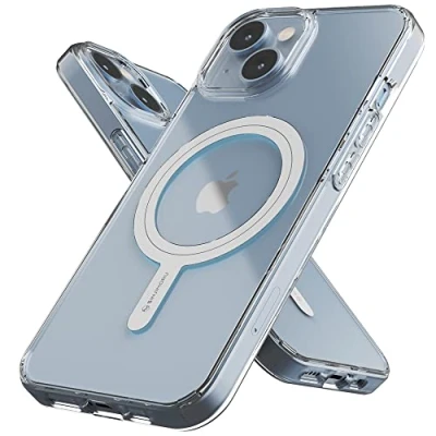Abbildung von Sinjimoru Shockproof Hülle mit Magnet, Crystal Clear Protective Case Kompatibel iPhone 14 Serie M AirClo für