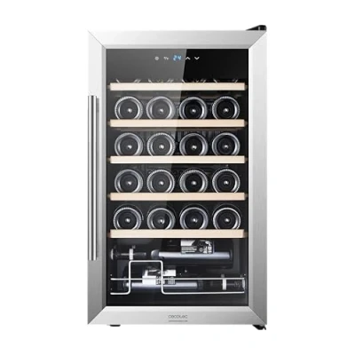 Abbildung von Cecotec Getränkekühlschrank 24 Flaschen Bolero GrandSommelier 2450 Inox Compressor. Einstellbare Temperatur von 5 18C, Hohe Leistung, Leiser Betrieb und vibrationsfrei