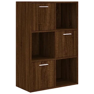 Abbildung von vidaXL Lagerschrank, Lagerregal mit viel Stauraum, Büroschrank für Schlafzimmer Wohnzimmer Büro, Büroregal Aktenschrank Schrank Regal, Braun Eichen Optik