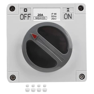 Abbildung von IP66 Wasserdichter Schalter 250V 2 Positionen Drehwahlschalter Staubdichter Ein Aus für den Außenbereich(2P20A) Rosa