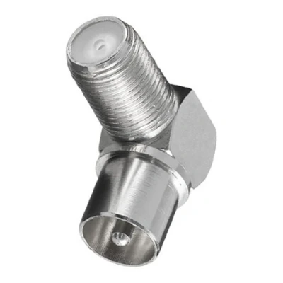 Abbildung von BestPlug Antennen Sat LNB Winkel Adapter, Koax Stecker männlich auf F Buchse Kupplung weiblich 90 abgewinkelt, geeignet für 3D SD HD FullHD UHD 4K, Metall Ausführung