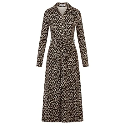 Abbildung von APART Fashion Damen Kleid Mit Print Dress, Schwarz beige, 36 EU