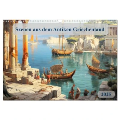 Abbildung von Szenen aus dem Antiken Griechenland (Wandkalender 2025 DIN A3 quer), CALVENDO Monatskalender