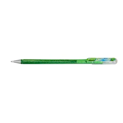 Abbildung von Pentel K110 DMKX Hybrid Dual Metallic Gelroller Glitzer Gel Schreibfarbe hellgrün/metallic blau &amp; rot, Strichstärke 0,5mm, 12 Stück