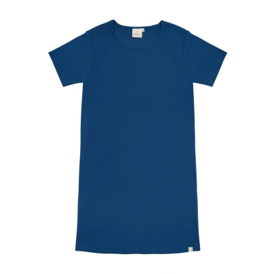 Abbildung von greenjama Damen Sleepshirt aus Derby Rib, GOTS Zertifiziert Nachthemd, Ultramarin, 36