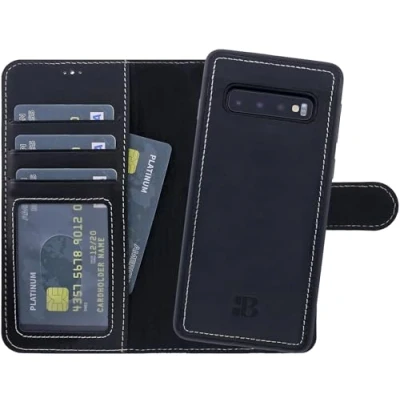 Abbildung von Burkley 2 in 1 Leder Handytasche für Samsung Galaxy S20 Abnehmbares Back Cover, 360 Schutz, RFID Blocker Kompatibel mit