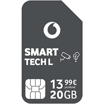 Abbildung von Vodafone Smart Tech L, 20GB Daten, für smarte Geräten, LTE 4G/5G Sicherheitskameras, Arlo Go, Reolink (Nicht Smartphones, Tablets, Keine Sprachanrufe) ABO 24 Monate Laufzeit, IoT, M2M SIM