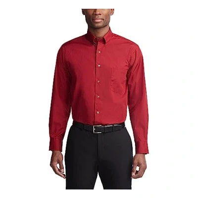 Abbildung von Van Heusen Herren Regular Fit Silky Popeline Solid Klassisches Hemd, Cardinal, 17.5&quot; 18&quot; Neck 34&quot; 35&quot; Sleeve