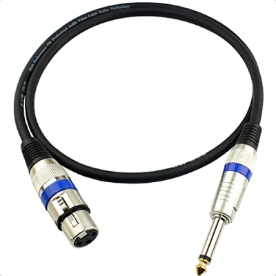 Abbildung von HTRUIYATY XLR Weiblich auf 6,35 mm 1/4 Zoll TS Klinke Kable mit Mono Stecker, 3 Poliges Audio Kabel, Interconnect Mikrofonkabel, Lautsprecher (5 m)