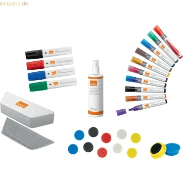 Abbildung von Nobo Whiteboard Starter Kit Move &amp; Meet 7 Teile weiß