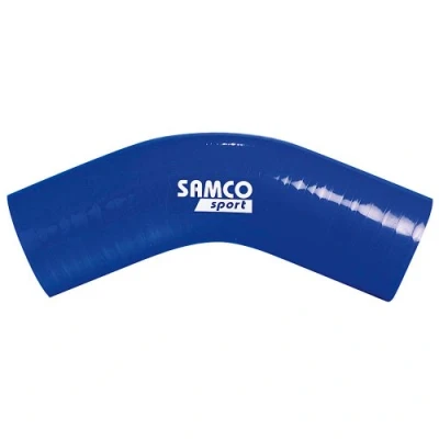 Abbildung von Samco Silikonschlauch 45 Grad Ecke Länge 102mm Ø57mm Blau