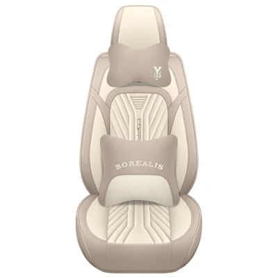 Abbildung von Eunncu Autositzbezüge komplettes Set Universal in Stylish Design Schonbezüge für Vordersitze und Rückbank Auto Sitzbezüge Airbag Kompatibel Premium Wasserdicht Sitzbezug, Beige Braun
