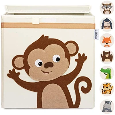 Abbildung von GLÜCKSWOLKE Aufbewahrungsbox Kinder 15 Motive I Spielzeugkiste mit Deckel für Kinderzimmer (Größe 33x33x33), Boxen zur Aufbewahrung im Kallax Regal Kiste Spielzeug