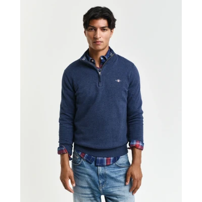 Abbildung von GANT Halfzip Strickpullover, Herren, Größe: 3XL, Dark jeansblue melange