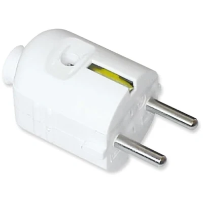 Abbildung von as Schwabe Zentralstecker Schutzkontaktstecker mit doppeltem Schutzkontakt Anschluss Leitungen bis max. 1,5mm² 230V 16A IP20 Weiß 45031