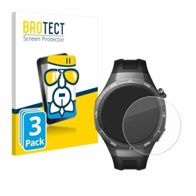 Abbildung von BROTECT Schutzglas für Huawei Watch GT 5 Pro (46 mm) (3 Stück) Schutzfolie Panzer Folie Glas [Extrem Kratzfest 9H, Anti Fingerprint,