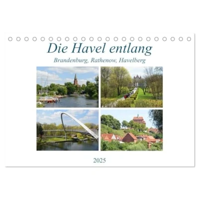 Abbildung von Die Havel entlang Brandenburg, Rathenow, Havelberg (Tischkalender 2025 DIN A5 quer), CALVENDO Monatskalender