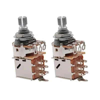 Abbildung von Musiclily Metrik A250K Push Pull Potentiometer 15mm Audio Taper Poti für E Gitarre und Bass(2 Stück)