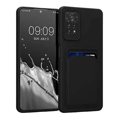Abbildung von kwmobile Handyhülle kompatibel mit Xiaomi Redmi Note 11 Pro/Note Pro (5G) / 12 (4G) Hülle Handy Cover Fach für Karten in Schwarz matt