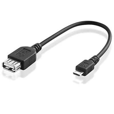 Abbildung von BestPlug 20cm 2.0 USB Kabel, A Buchse Kupplung weiblich auf Micro B Stecker männlich, High Speed, Schwarz