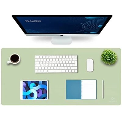 Abbildung von K KNODEL Tischunterlage, Schreibtischunterlage, 90 x 43cm PVC Laptop wasserdichte Schreibunterlage für Büro oder Heimbereich, doppelseitig (Hellgrün/Hellblau)