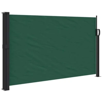Abbildung von vidaXL Seitenmarkise, Sichtschutz Ausziehbar, Windschutz Sonnenschutz für Garten Balkon Terrasse, Seitenrollo Seitenwandmarkise, Dunkelgrün 117x300cm