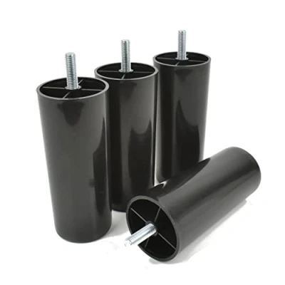 Abbildung von Prima Online woplus 4X Füße aus Kunststoff Beine Möbelgleiterfuß Möbelfüße Möbelbeine Schrank schwarz Plastik Höhe 120 mm mit Gewindestift M8x25mm (120mm [4 Stück])