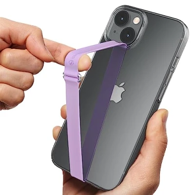 Abbildung von Sinjimoru Silikon Handy Halterung für Finger mit Clip, Fingerhalter Handyhülle iPhone Phone Strap Fingerhalterung &amp; Android. Sinji Loop Clip 200 Lavendel