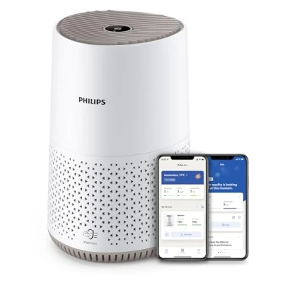 Abbildung von Philips Luftreiniger 600 Serie, Ultraleise und energieeffizient Für Allergiker, HEPA Filter entfernt 99,97% der Schadstoffe, Räume bis zu 44m², App gesteuert, Weiß (AC0650/10)