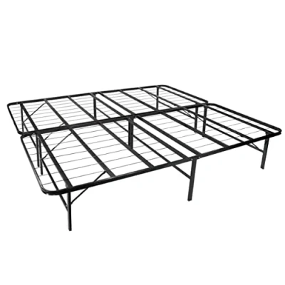 Abbildung von MOG/i Flair 180x200x35,5 cm Klappbares Plattform Bettgestell Faltbett, kein Werkzeug für Montage erforderlich, Unterbettbewahrung und Saugroboter Freundlich, SCHWARZ