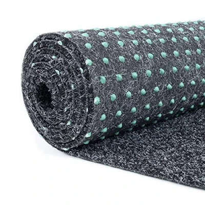 Abbildung von Carpeto Rugs Kunstrasen Balkon Teppich Wasserfest Kunstrassenteppich Outdoor Rasenteppich Meterware mit Noppen Kunstgras Balkonteppich Grau 400 x 350 cm